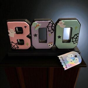 Pastel BOO Halloween Summerween Sign Decor from Ghost Party New!